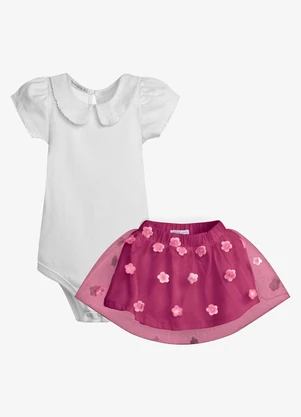 Trick Nick - Conjunto Feminino Body com Saia Branco - TRICK NICK