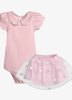 Trick Nick - Conjunto Feminino Body com Saia Rosa - TRICK NICK