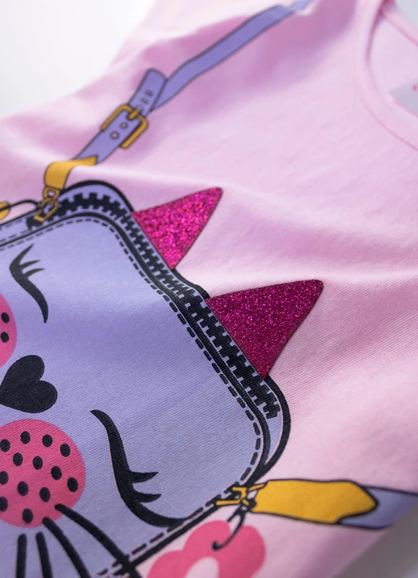 Laluna - Conjunto Feminino Bolsinha Gato Rosa 5