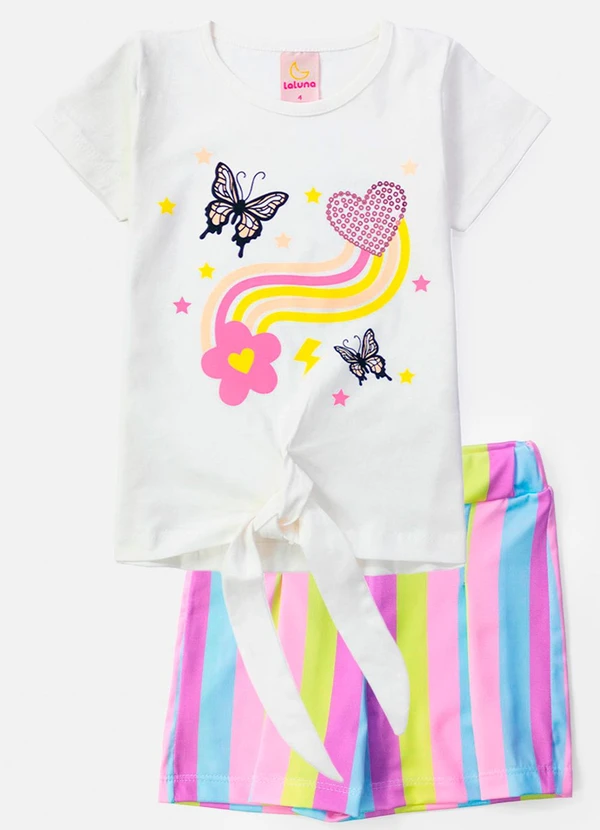 Laluna - Conjunto Feminino Borboletas Creme 2