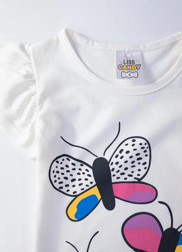 Laluna - Conjunto Feminino Borboletas Creme 5