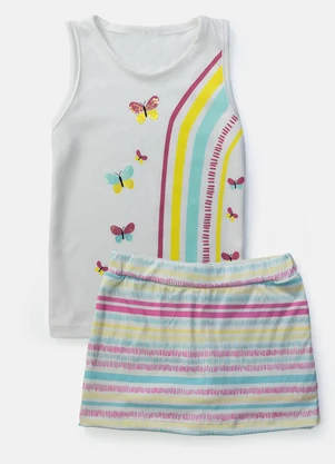 Laluna - Conjunto Feminino Borboletas Creme - LALUNA