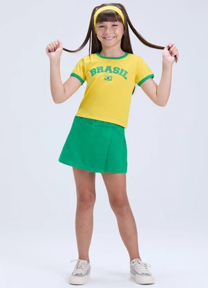 Vida Costeira - Conjunto Feminino Brasil Copa Verão Amarelo - VIDA COSTEIRA