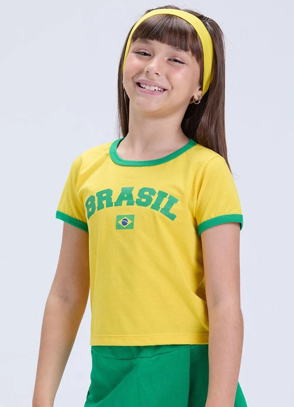 Vida Costeira - Conjunto Feminino Brasil Copa Verão Amarelo 2