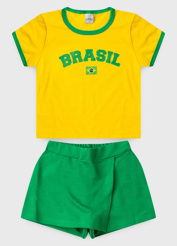 Vida Costeira - Conjunto Feminino Brasil Copa Verão Amarelo 5