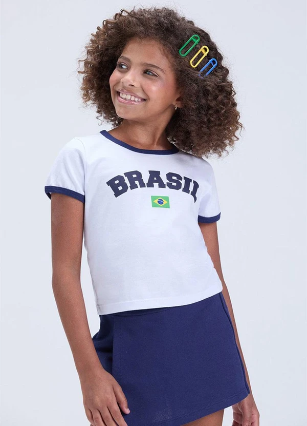Vida Costeira - Conjunto Feminino Brasil Copa Verão Branco