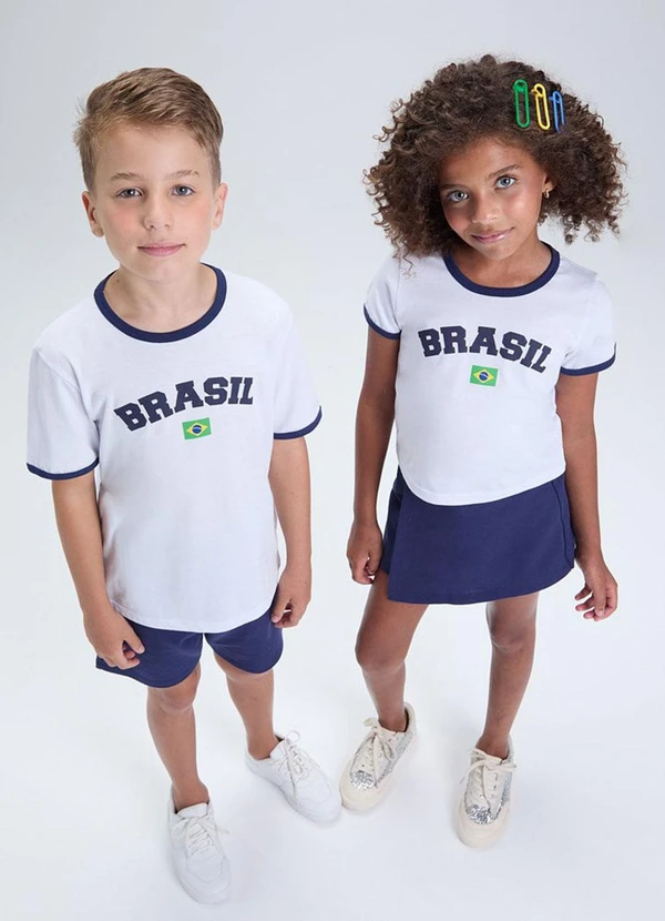 Vida Costeira - Conjunto Feminino Brasil Copa Verão Branco 2