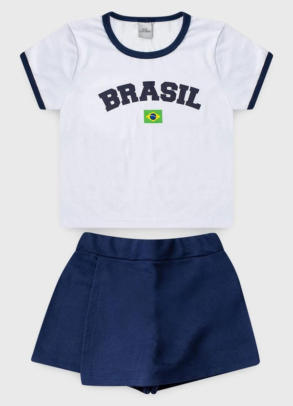 Vida Costeira - Conjunto Feminino Brasil Copa Verão Branco 3