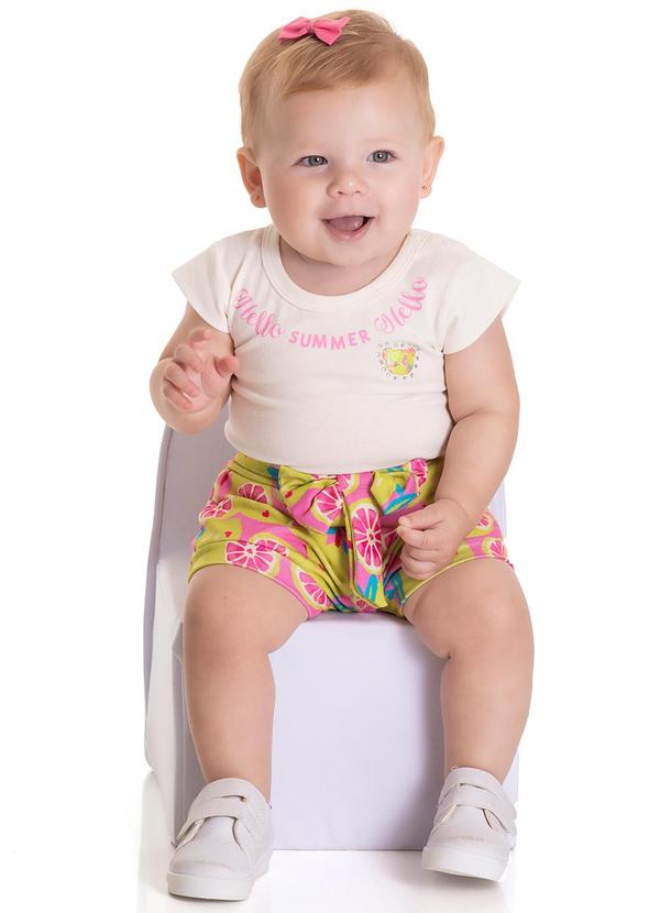 Sempre Kids - Conjunto Feminino Cotton/Cotton Fiado Marfim 1