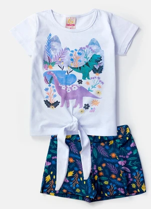 Laluna - Conjunto Feminino Dino Branco - LALUNA