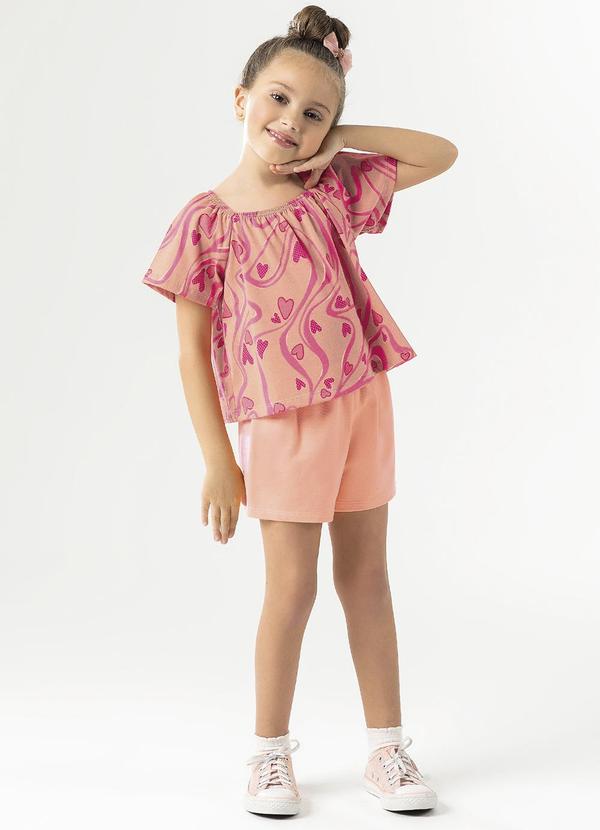 Cativa Kids - Conjunto Feminino Estampado Laranja