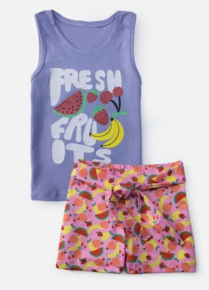 Laluna - Conjunto Feminino Fresh Fruits Lilás - LALUNA