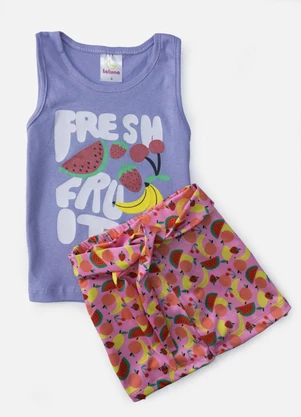 Laluna - Conjunto Feminino Fresh Fruits Lilás - LALUNA