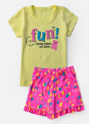 Laluna - Conjunto Feminino Fun Urso Amarelo - LALUNA