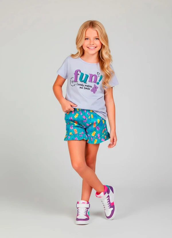 Laluna - Conjunto Feminino Fun Urso Branco