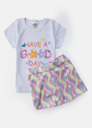 Laluna - Conjunto Feminino Have Good Day Branco - LALUNA