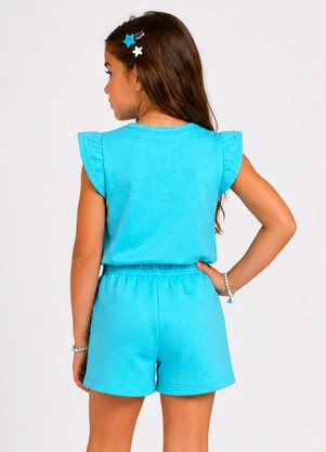 Select - Conjunto Feminino Infantil Blusa e Short Azul - SELECT