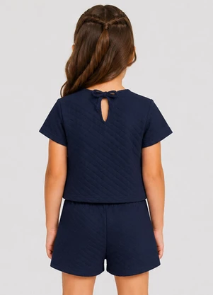 Select - Conjunto Feminino Infantil Blusa e Short Azul - SELECT