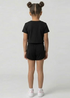 Select - Conjunto Feminino Infantil Blusa e Short Preto - SELECT