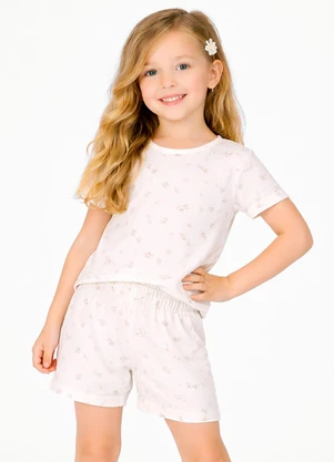 Select - Conjunto Feminino Infantil Blusa e Short Rosa - SELECT