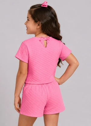 Select - Conjunto Feminino Infantil Blusa e Short Rosa - SELECT