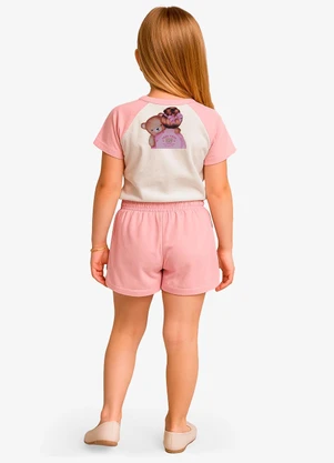Trick Nick - Conjunto Feminino Infantil Blusa Shorts Rosa - TRICK NICK