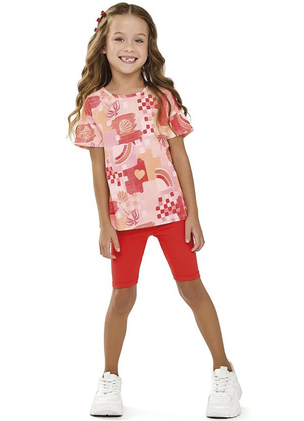 Elian - Conjunto Feminino Infantil Ciclista Rosa