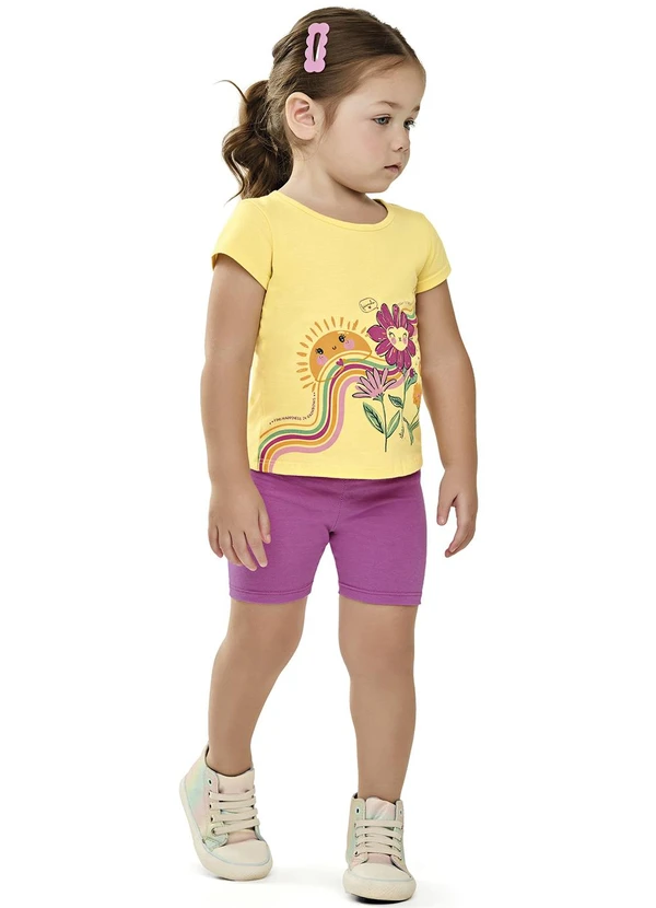 Elian - Conjunto Feminino Infantil Ciclista Roxo