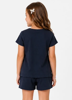 Secret Glam - Conjunto Feminino Infantil Regata e Short Azul - SECRET GLAM