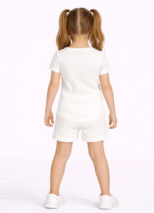 Select - Conjunto Feminino Infantil Regata e Short Bege - SELECT