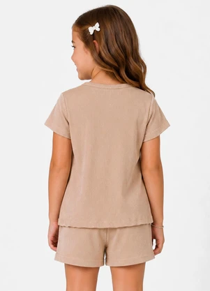 Secret Glam - Conjunto Feminino Infantil Regata e Short Marrom - SECRET GLAM