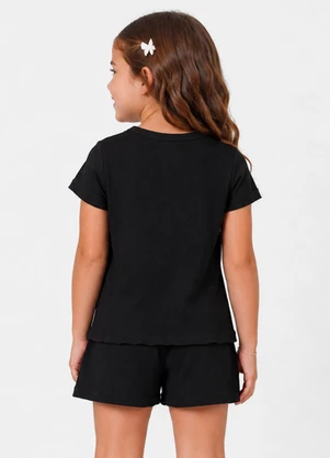 Select - Conjunto Feminino Infantil Regata e Short Preto - SELECT