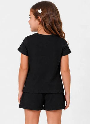 Secret Glam - Conjunto Feminino Infantil Regata e Short Preto - SECRET GLAM