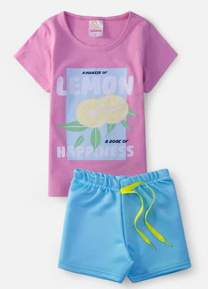 Laluna - Conjunto Feminino Lemon Happiness Rosa - LALUNA