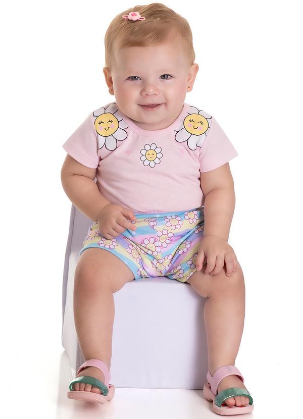Sempre Kids - Conjunto Feminino Meia Malha/Cotton Rosa Bebe