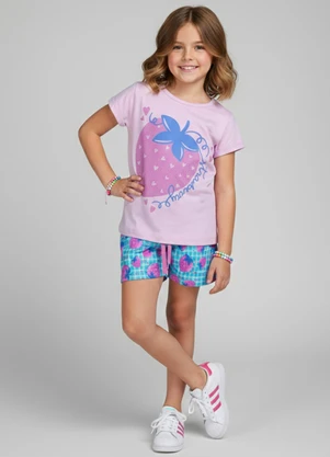 Laluna - Conjunto Feminino Morango Rosa Bebê - LALUNA