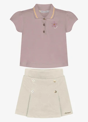 Trick Nick - Conjunto Feminino Polo com Shorts Saia Rosa - TRICK NICK