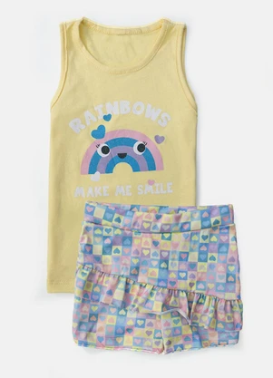 Laluna - Conjunto Feminino Rainbows Amarelo - LALUNA