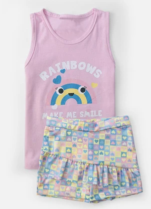 Laluna - Conjunto Feminino Rainbows Rosa - LALUNA