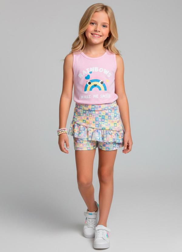 Laluna - Conjunto Feminino Rainbows Rosa