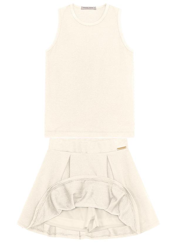 Trick Nick - Conjunto Feminino Regata com Saia Bege 2