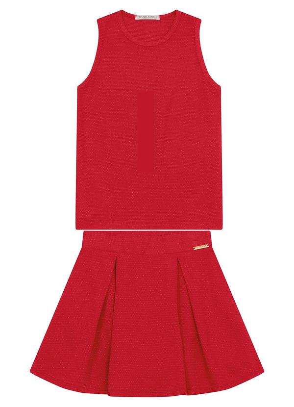Trick Nick - Conjunto Feminino Regata com Saia Vermelho 2