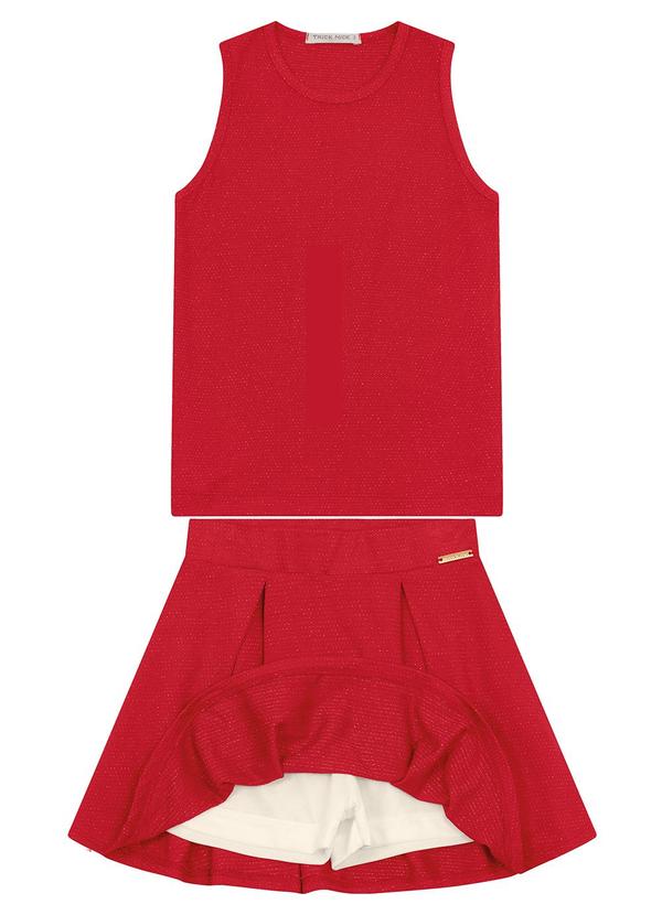 Trick Nick - Conjunto Feminino Regata com Saia Vermelho 3