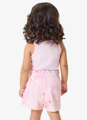Rovi Kids - Conjunto Feminino Regata com Shorts Rosa - ROVI KIDS