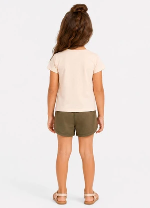Select - Conjunto Feminino Short e Blusa Estampada Bege - SELECT
