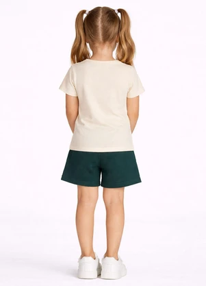 Select - Conjunto Feminino Short e Blusa Estampada Bege - SELECT