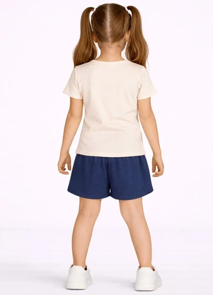 Select - Conjunto Feminino Short e Blusa Estampada Bege - SELECT