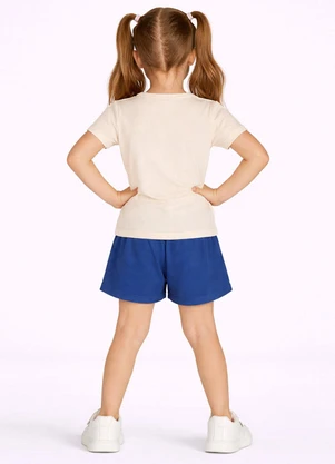 Select - Conjunto Feminino Short e Blusa Estampada Bege - SELECT