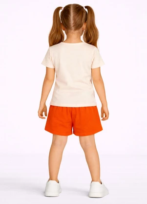 Select - Conjunto Feminino Short e Blusa Estampada Bege - SELECT