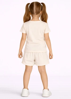 Select - Conjunto Feminino Short e Blusa Estampada Bege - SELECT
